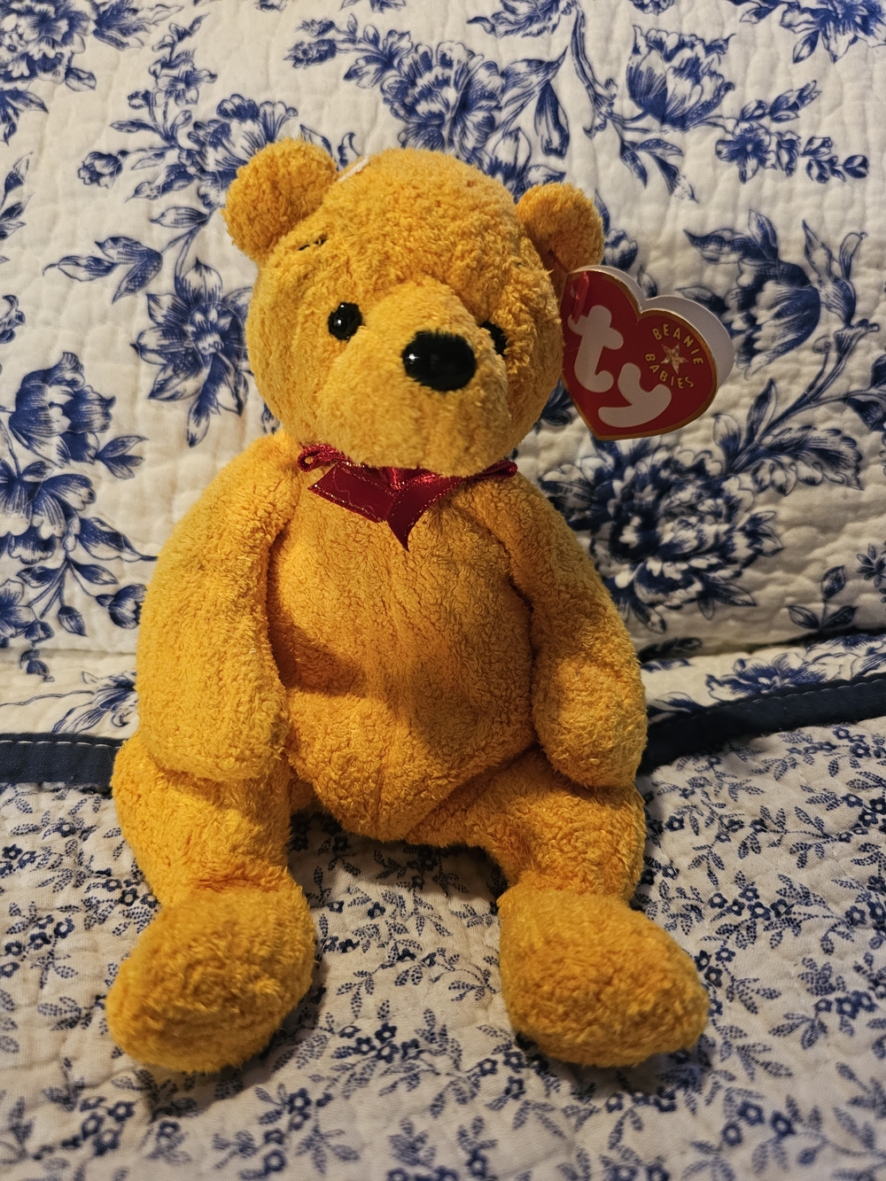 TY Beanie Babies Orange Teddy Bear Plush Toy